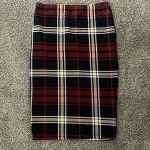 SHEIN plaid midi skirt sz XL